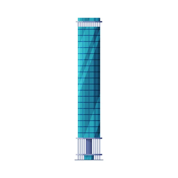 Modern Skyscraper, City Business or Residential Building Exterior Vector Illustration — 스톡 벡터