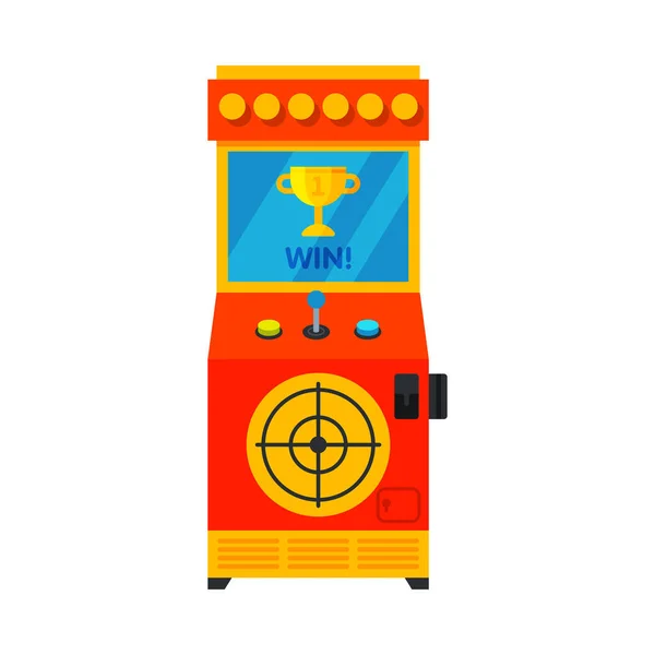 Arcade Game Machine, Amusement Gaming Machinery Vector Illustration — Stock Vector