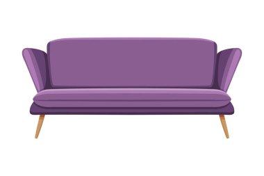 Leylak Konforlu Koltuk, Konforlu Ev Eşyaları veya Ofis Mobilyası, Modern İç Tasarım Düz Vektör İllüstrasyonu