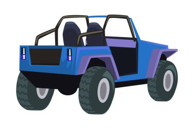 Jeep Car, Off Road Vehicle, Delivery, Transportation, Safari Vector Illustration on White background