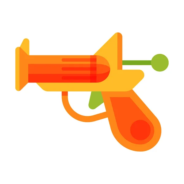 Plastová pistole dětská hračka, roztomilé barevné hračky pro batole děti ploché vektorové ilustrace — Stockový vektor
