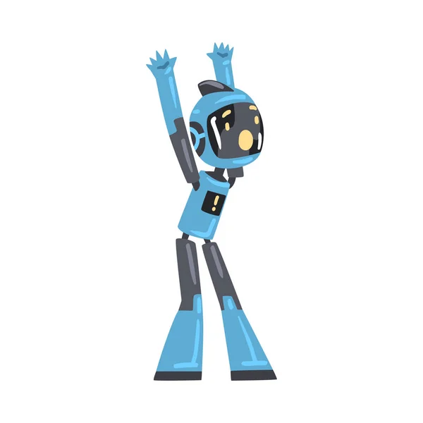 Przyjazny Robot, Cute Personal Robotic Assistant Character, Sztuczna inteligencja Concept Cartoon Style Wektor ilustracji — Wektor stockowy