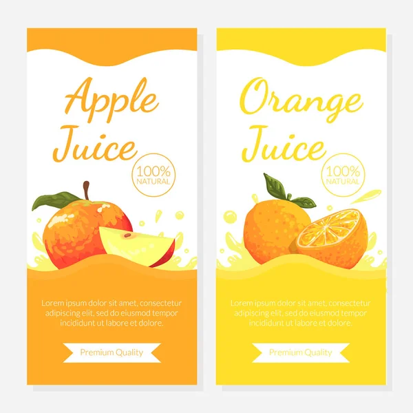 Portakal suyu etiketi şablonları seti, karton kutu paketleme, taze olgun meyve vektörü resimli kapak tasarımı