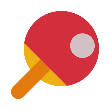 Masa Tenisi oynamak için kırmızı raket ya da Beyaz Arkaplanda Masa Tenisi Stili Vektör İllüstrasyonu