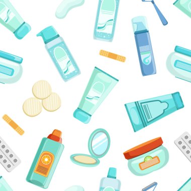 Güzellik Kozmetik Ürünleri Kusursuz Desen, Cilt Bakımı Elementi Kumaş, Duvar Kağıdı, Paketleme, Web Sayfa Vektörü Resimleri İçin Kullanılabilir