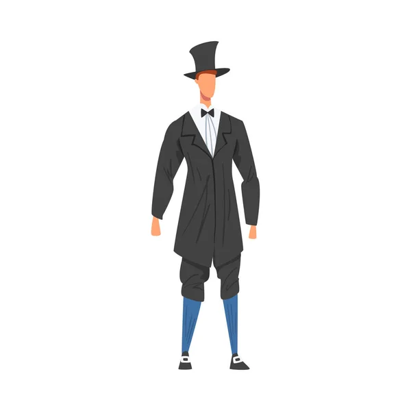 ヨーロッパの服の男,英国の男性代表国の伝統的な衣装の漫画スタイルベクトルイラスト — ストックベクタ