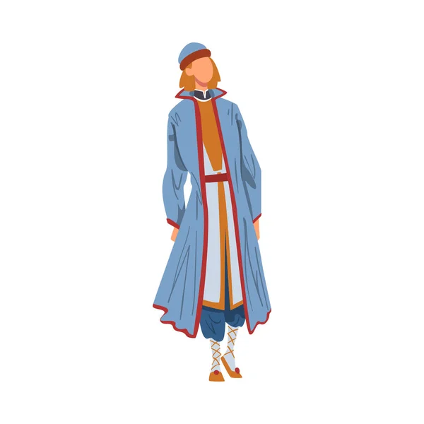 Homme en Biélorussie Vêtement national, Homme Représentant du pays en tenue traditionnelle de la nation Illustration vectorielle de style bande dessinée — Image vectorielle