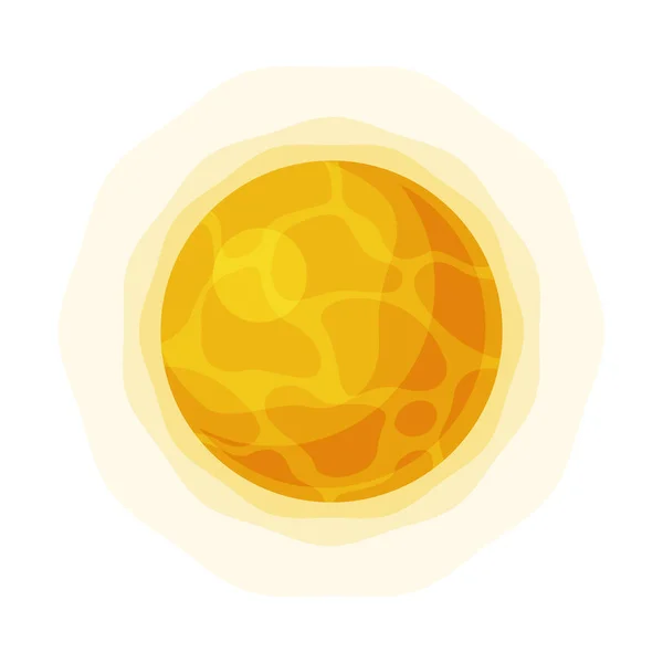 Bright Sun, Solar System Element Flat Style Vector Illustration on White Background — Stock Vector