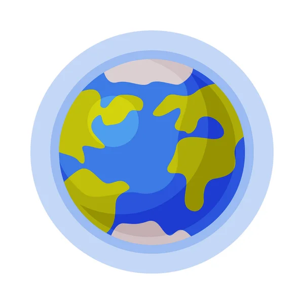 Planeta Terra, Elemento do Sistema Solar Ilustração vetorial de estilo plano em fundo branco — Vetor de Stock