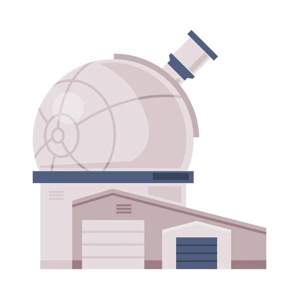 Observatory Dome, Explore and Observe Galaxy and Space Technologies Flat Style Vector Illustration on White Background — Stock Vector