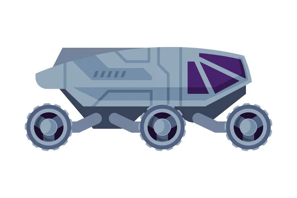 Space Rover Robotic Autonomous Vehicle, Cosmos Discovery and Exploration Flat Style Vector Illustration on White Background — 스톡 벡터