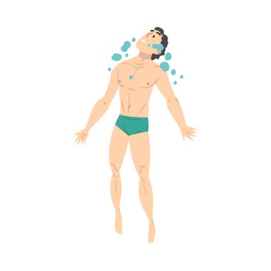 Suya Atlayan Adam, Mayo Giyen Adam Su Faaliyetleri Yapan Kişi, Yüzme Çizgi Filmi Stili Resimleri