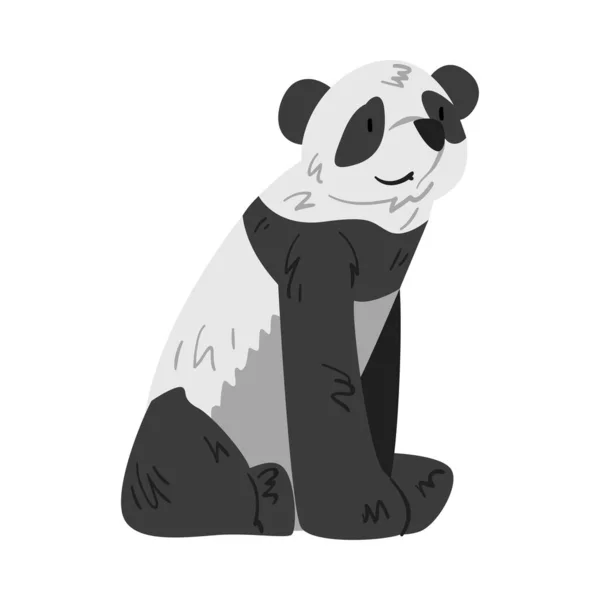Cute Sitting Panda Bear, Αστεία άγρια ζώων Cartoon Style Διάνυσμα Εικονογράφηση σε λευκό φόντο — Διανυσματικό Αρχείο