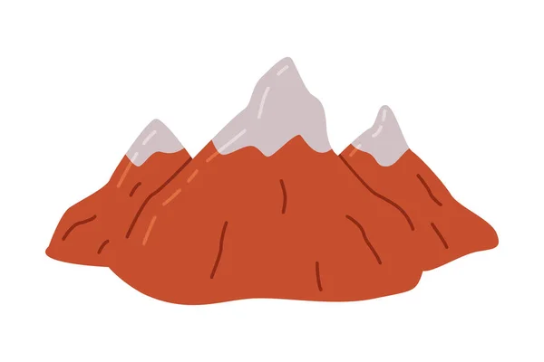 Snowy Mountains, Outdoor Travel, Adventure, Tourism Cartoon Style Vector Illustration — стоковий вектор