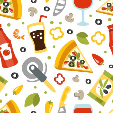 İtalyan Gıda Düzeni, Geleneksel İtalyan Mutfak Tabağı Tasarım Elemanı Kumaş, Duvar Kağıdı, Paketleme, Web Sayfa Vektörü Resimleri İçin Kullanılabilir.