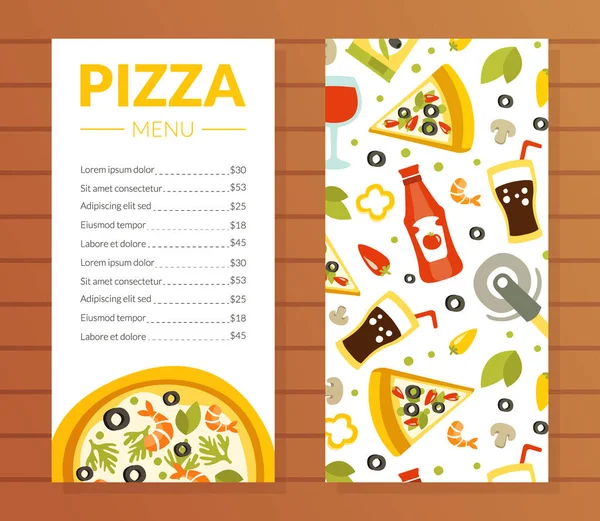 Pizza Menüsü Şablonu, Geleneksel İtalyan Mutfak Yemekleri, Restoran ve Kafe Menüsü, Gıda İçindekiler Kusursuz Desensiz Şekil Resimleri