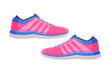 Pembe Atletik Ayakkabılar, Spor ve Spor Malzemeleri Vektörü Resimleri Beyaz Arkaplanda