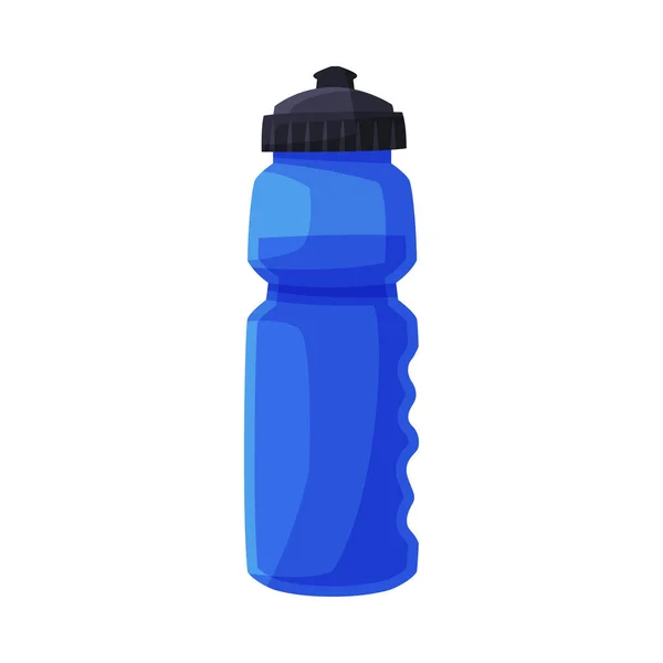 Botella de plástico azul, Fitness y equipo deportivo Vector Ilustración sobre fondo blanco — Vector de stock