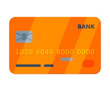 Turuncu Kredi Kartı, Çevrimiçi Ödeme Hizmeti Vektörü Resimleri Beyaz Arkaplanda