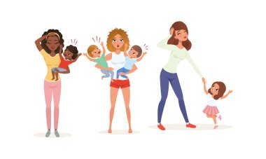 Yorgun Genç Anne ve Hiperaktif Çocuk İlgi Gösterme Seti