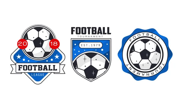 Soccer or Football Badges or Labels Vector Set — Stock Vector