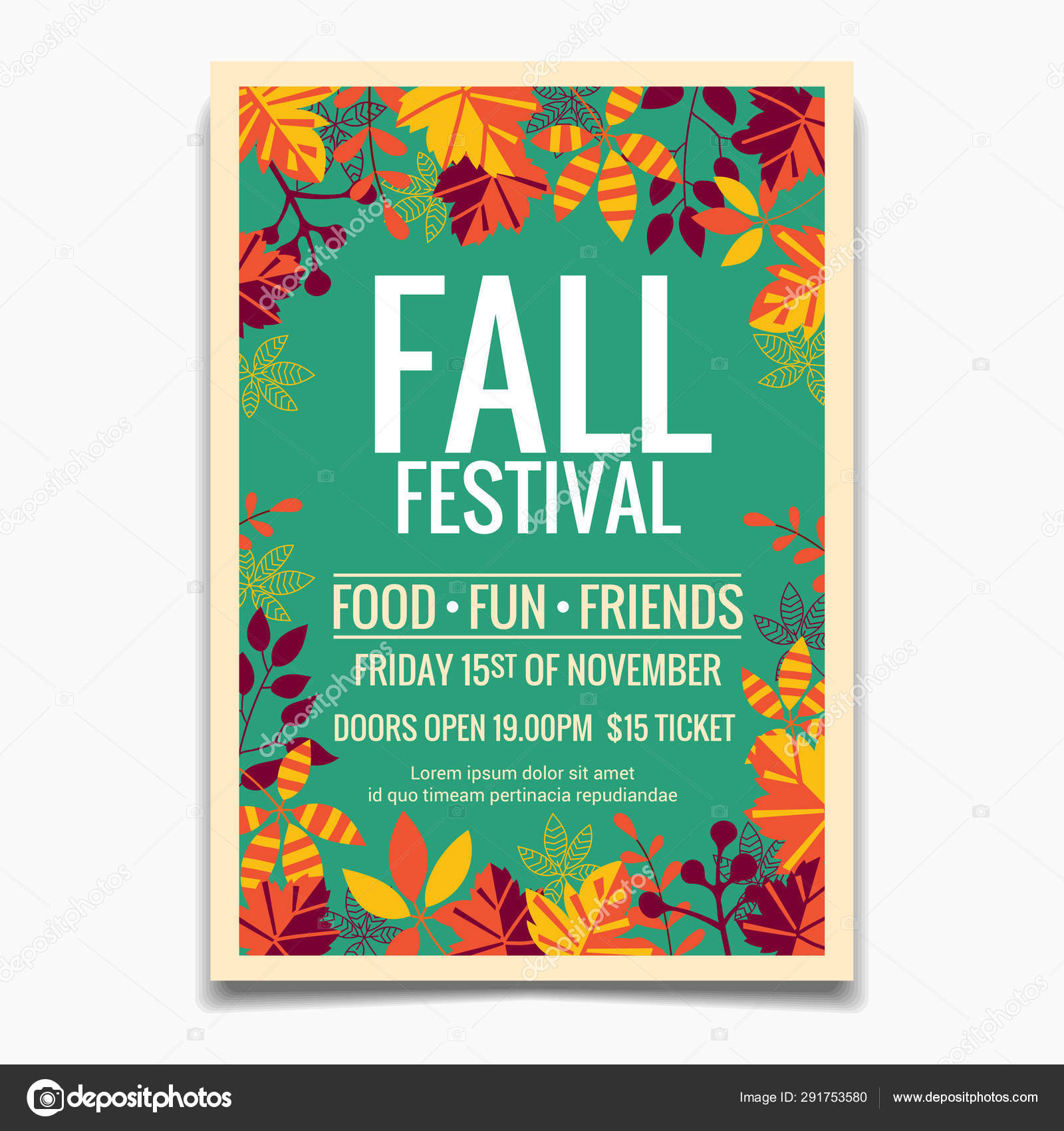 전단지 포스터 템플릿 포스터디자인 스톡 벡터 - ©kupritz 291753580, image size:1600x1700