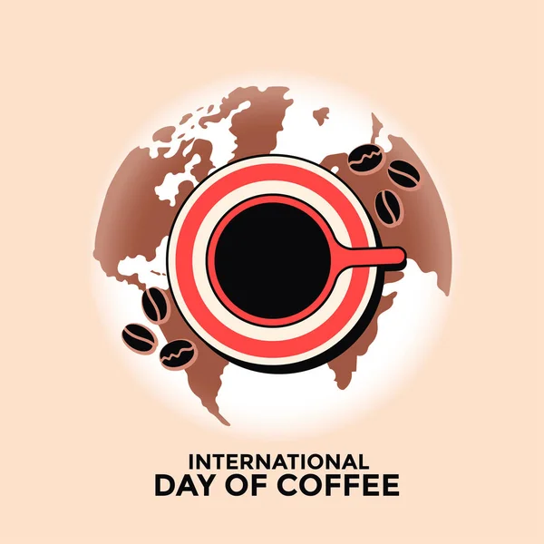 国际咖啡贺卡日 — 图库矢量图片