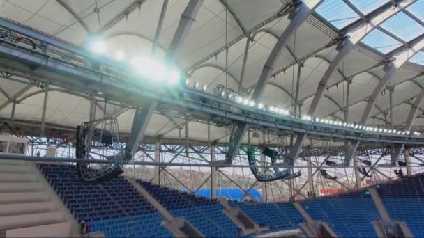 Tiro aéreo do estádio de futebol — Vídeo de Stock