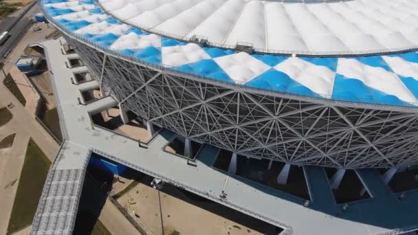 Cámara volando sobre el estadio — Vídeo de stock