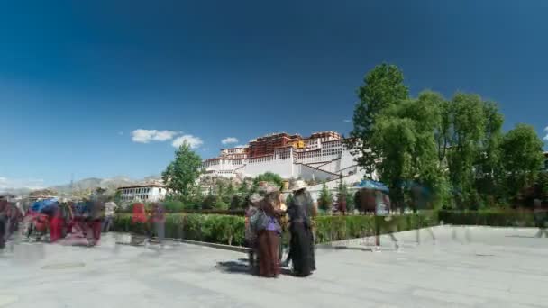 Lase de tiempo del Palacio de Potala Dalai Lama Lhasa — Vídeo de stock