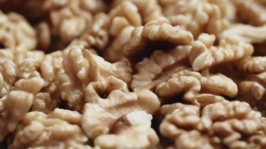 Kuru ceviz arkaplan, fındığı kapat, dönüş. Gıda arkaplanı