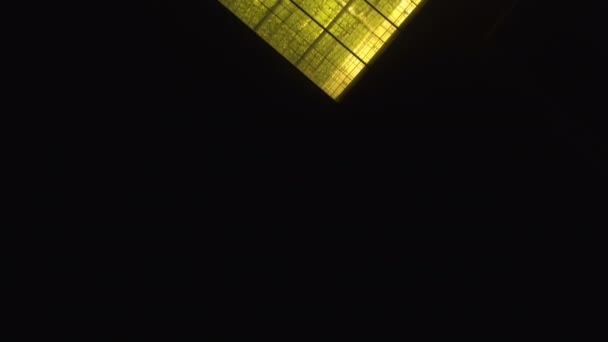 用黄瓜高高地在一个大温室的空中拍摄 — 图库视频影像