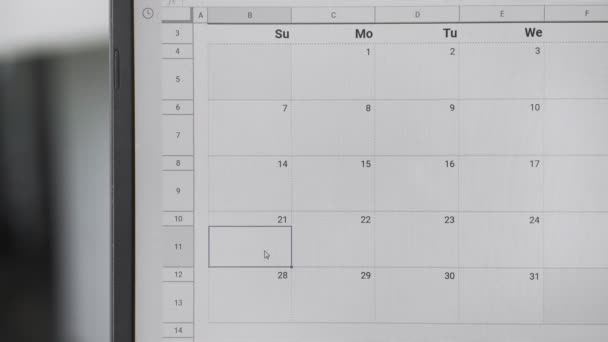 Ecrire VENTE le 21 sur le calendrier pour se souvenir de cette date . — Video