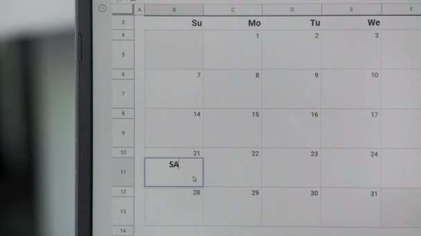 Ecrire VENTE le 21 sur le calendrier pour se souvenir de cette date . — Video