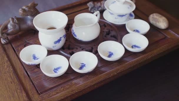 Classical Chinese Tea Ceremony Kit — Stock Video