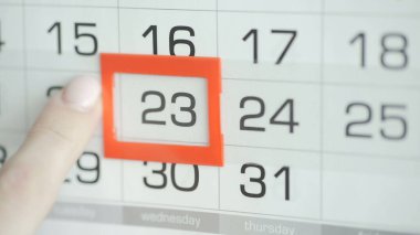Ofisteki kadınlar duvar takvimindeki tarihi değiştirirler. 23