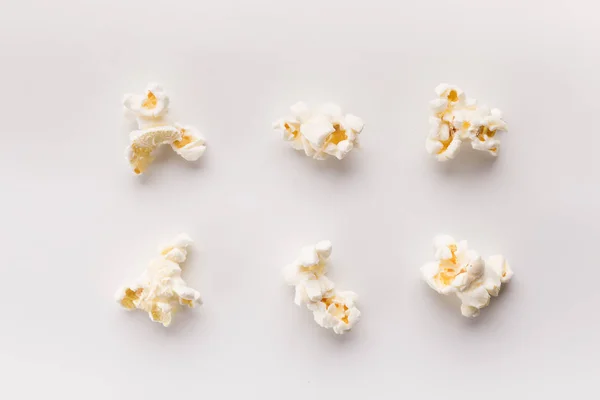 Collection of cooked popcorn isolated on white background — Stock Photo, Image