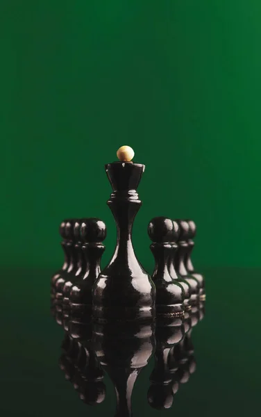 Abstract leadership business concept with chess — Stock Photo, Image