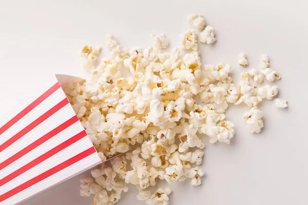 Bucket of popcorn on white background — Stock Photo, Image