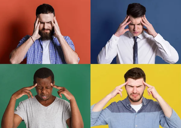 Diversi giovani uomini pensando a qualcosa — Foto Stock