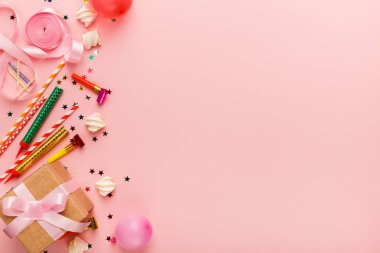 Hediye ve lolipop doğum günü parti arka plan