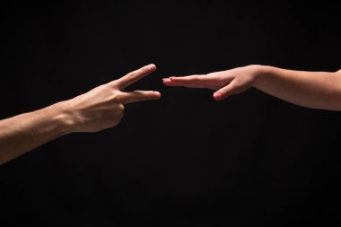 Siyah izole rock Paper Scissors oyunu