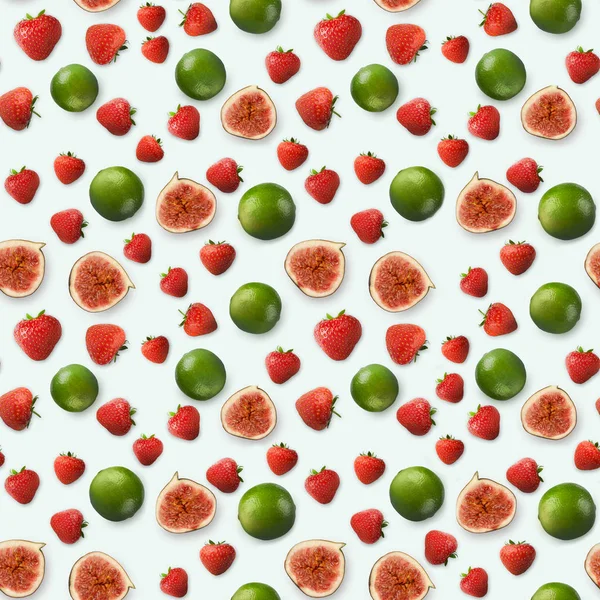 Kolaj izole beyaz zemin üzerine çeşitli meyve — Stok fotoğraf