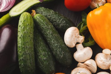 Renkli taze organik sebze arka plan