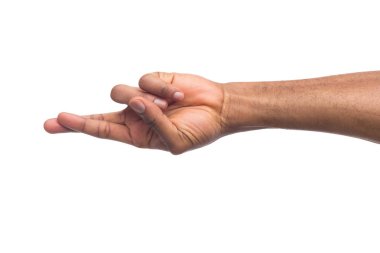 Kara el beyaz izole şans için parmak çarpı işareti.