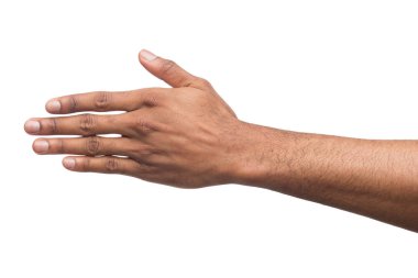 El beyaz izole el sıkışma için hazır