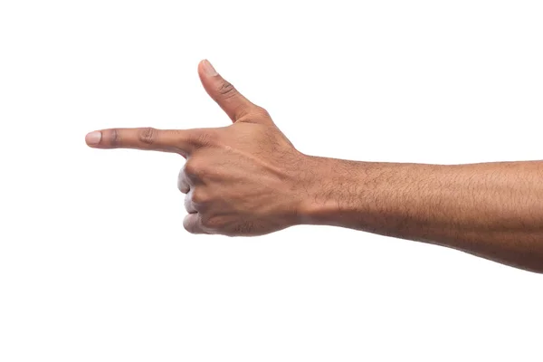 Hand gestures - man pointing away, isolated — Stock Photo, Image