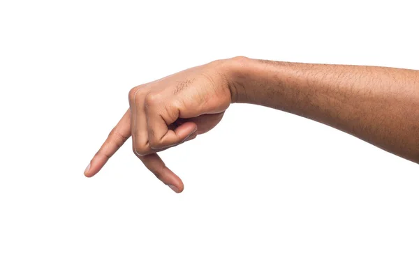 Black male hands walking on white isolated background — Stock Photo, Image