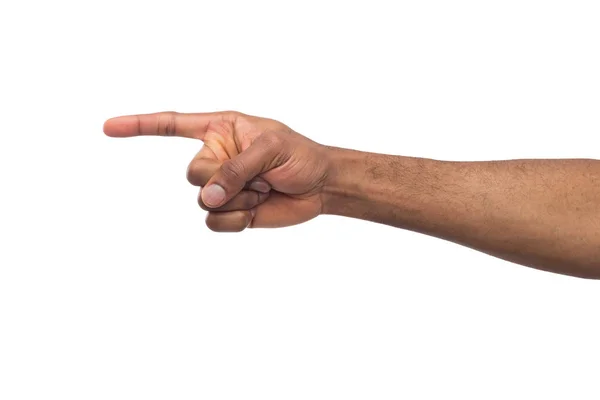 Жест рукой - человек, указывающий в сторону, изолированный — стоковое фото