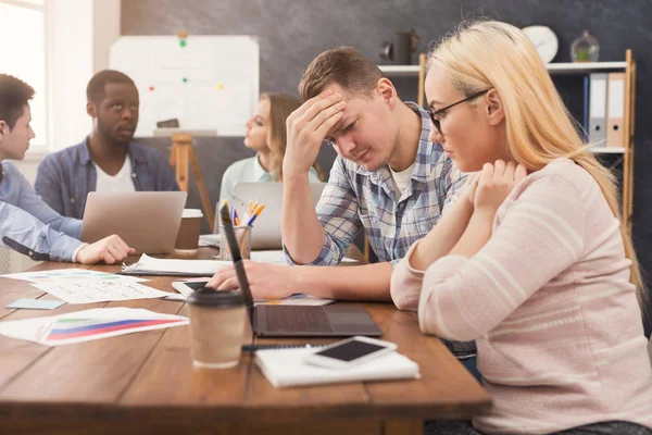 Business partners work at modern office